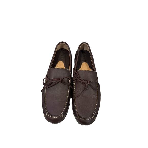 Born Brown Leather Lace Up Driving Loafers Minimalist Comfort Men’s Size 12/46 main image 4